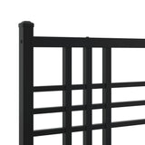 Cadre de lit métal sans matelas avec tête de lit noir 140x190cm