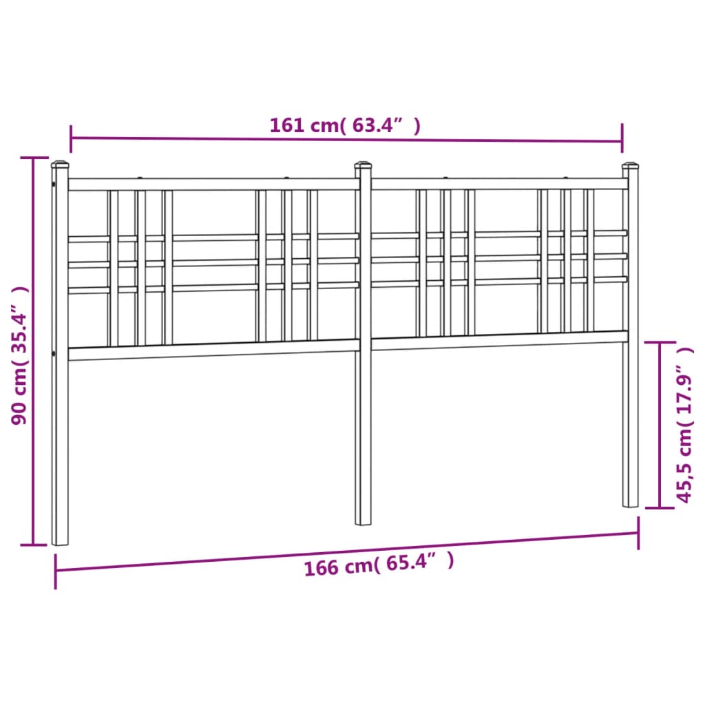 Tête de lit métal noir 160 cm