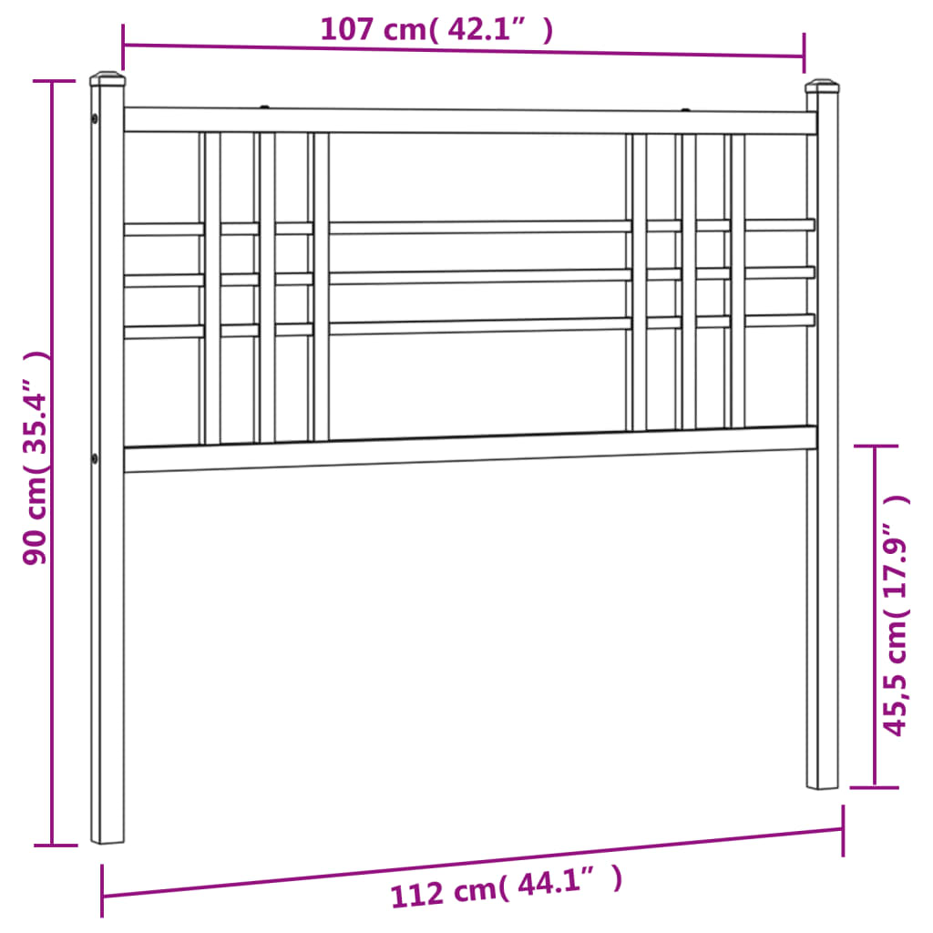 Tête de lit métal blanc 100 cm