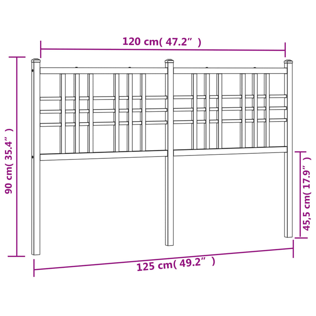 Tête de lit métal blanc 120 cm