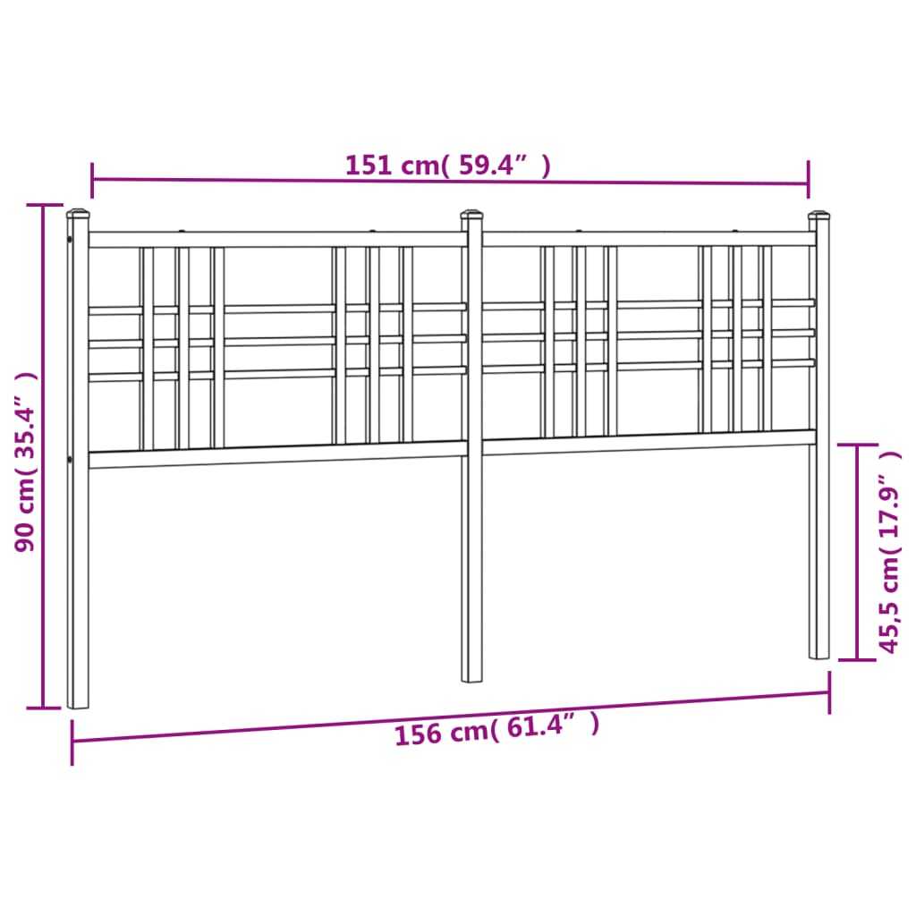 Tête de lit métal blanc 150 cm