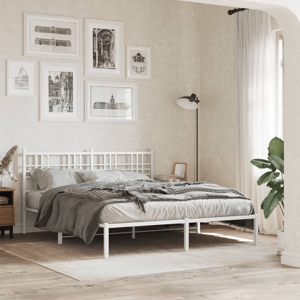 Tête de lit métal blanc 160 cm