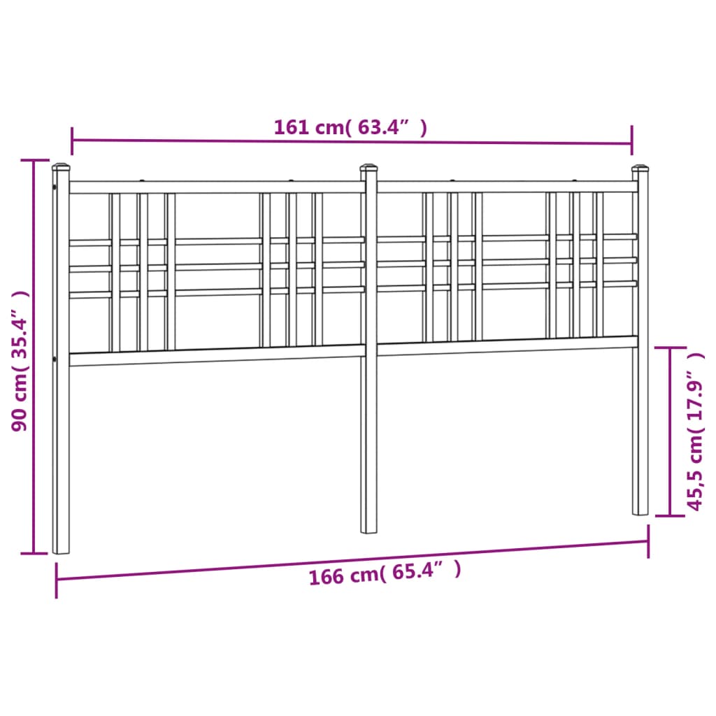 Tête de lit métal blanc 160 cm