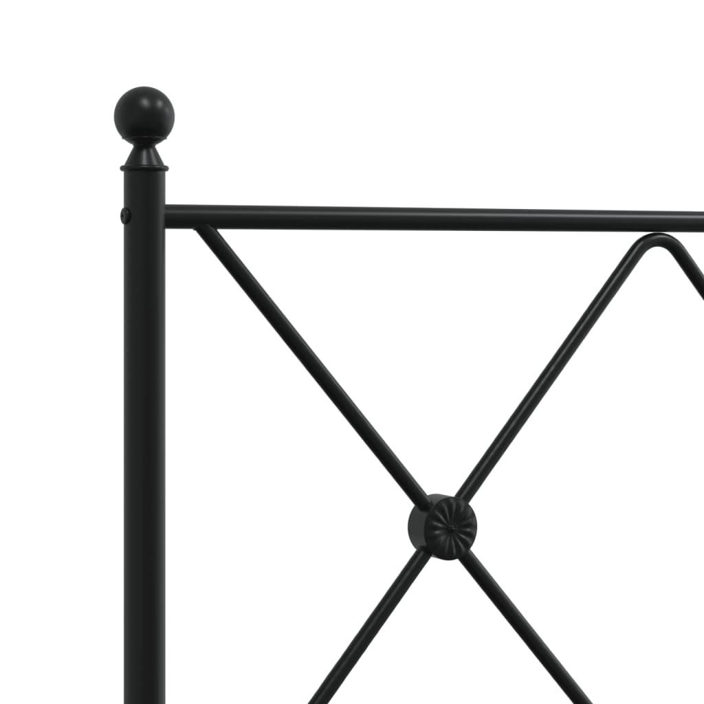 Cadre de lit métal sans matelas avec tête de lit noir 107x203cm