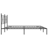 Cadre de lit métal sans matelas avec tête de lit noir 183x213cm