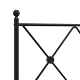 Cadre de lit métal sans matelas avec tête de lit noir 183x213cm