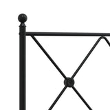 Cadre de lit métal sans matelas avec pied de lit noir 183x213cm