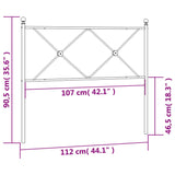 Tête de lit métal noir 107 cm