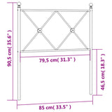 Tête de lit métal blanc 80 cm