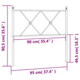 Tête de lit métal blanc 90 cm