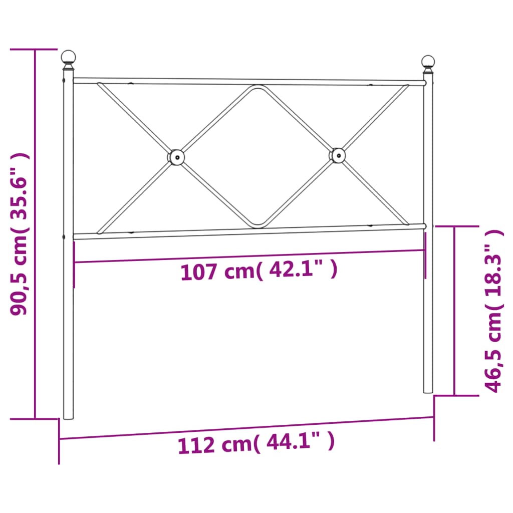 Tête de lit métal blanc 100 cm