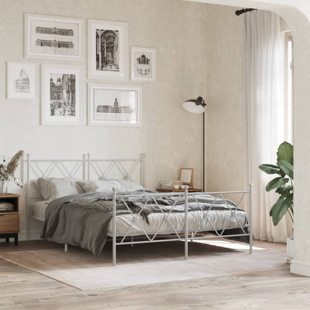 Tête de lit métal blanc 137 cm