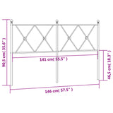 Tête de lit métal blanc 140 cm