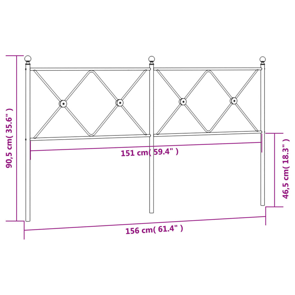 Tête de lit métal blanc 150 cm