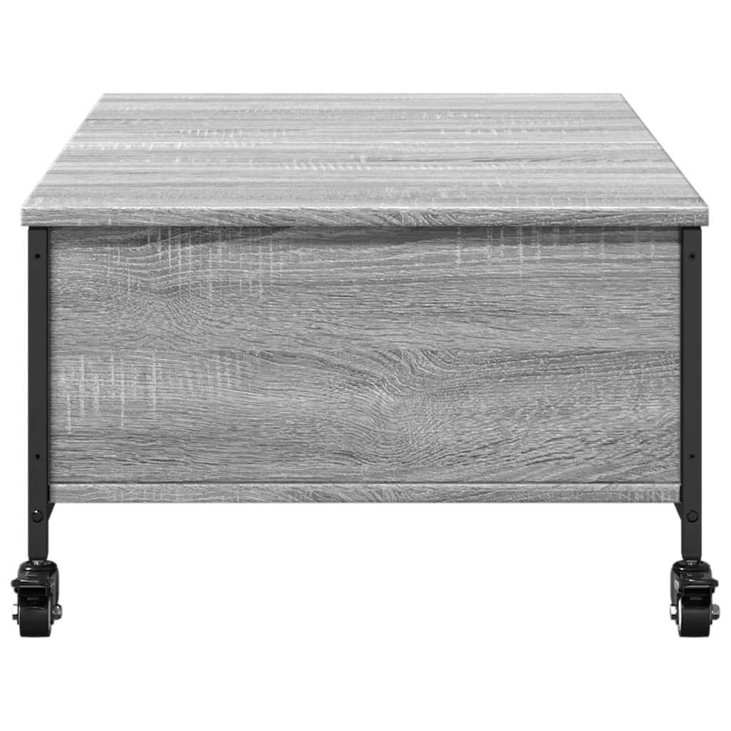 Table basse avec roulettes sonoma gris bois d'ingénierie