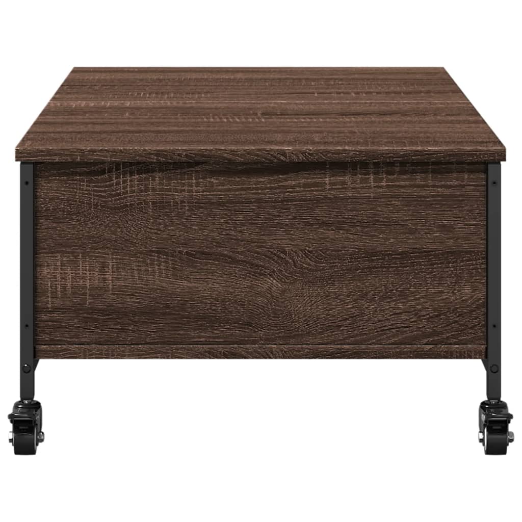 Table basse avec roulettes chêne marron bois d'ingénierie