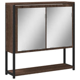 Armoire à miroir de salle de bain chêne marron bois ingénierie