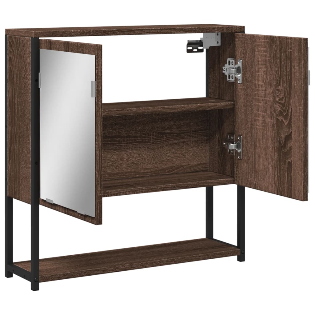 Armoire à miroir de salle de bain chêne marron bois ingénierie