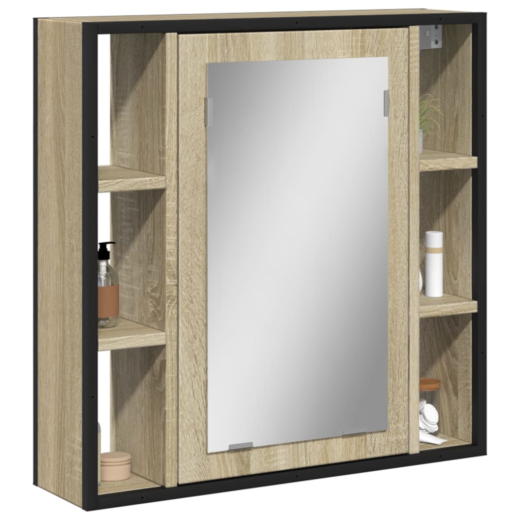 Armoire à miroir de salle de bain chêne sonoma bois ingénierie