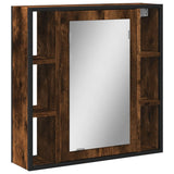 Armoire à miroir de salle de bain chêne fumé bois d’ingénierie