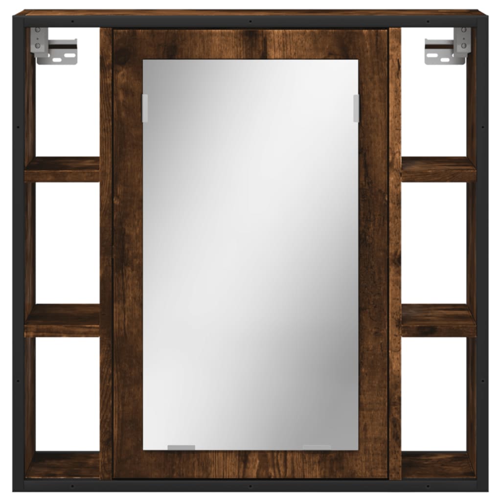 Armoire à miroir de salle de bain chêne fumé bois d’ingénierie