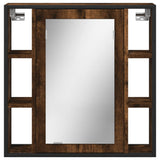 Armoire à miroir de salle de bain chêne fumé bois d’ingénierie