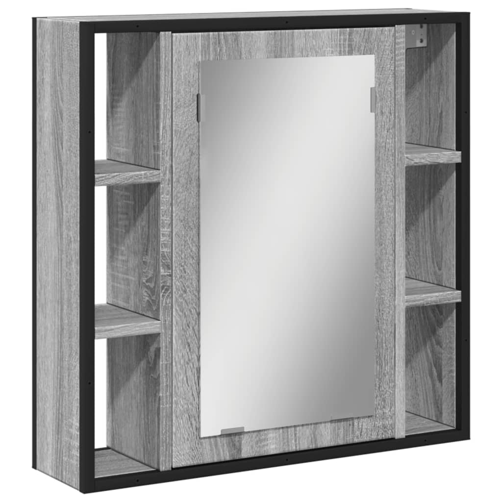 Armoire à miroir de salle de bain sonoma gris bois d’ingénierie