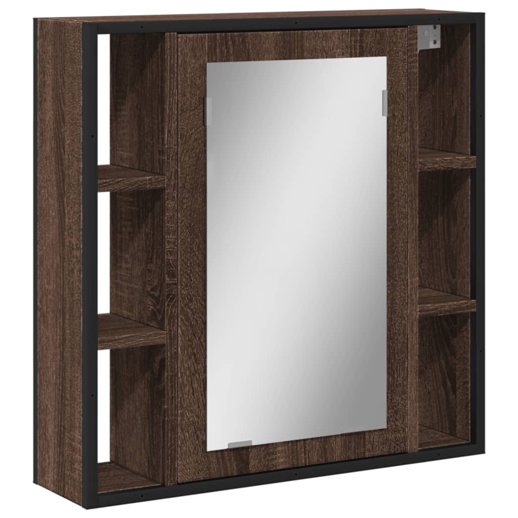 Armoire à miroir de salle de bain chêne marron bois ingénierie