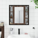 Armoire à miroir de salle de bain chêne marron bois ingénierie