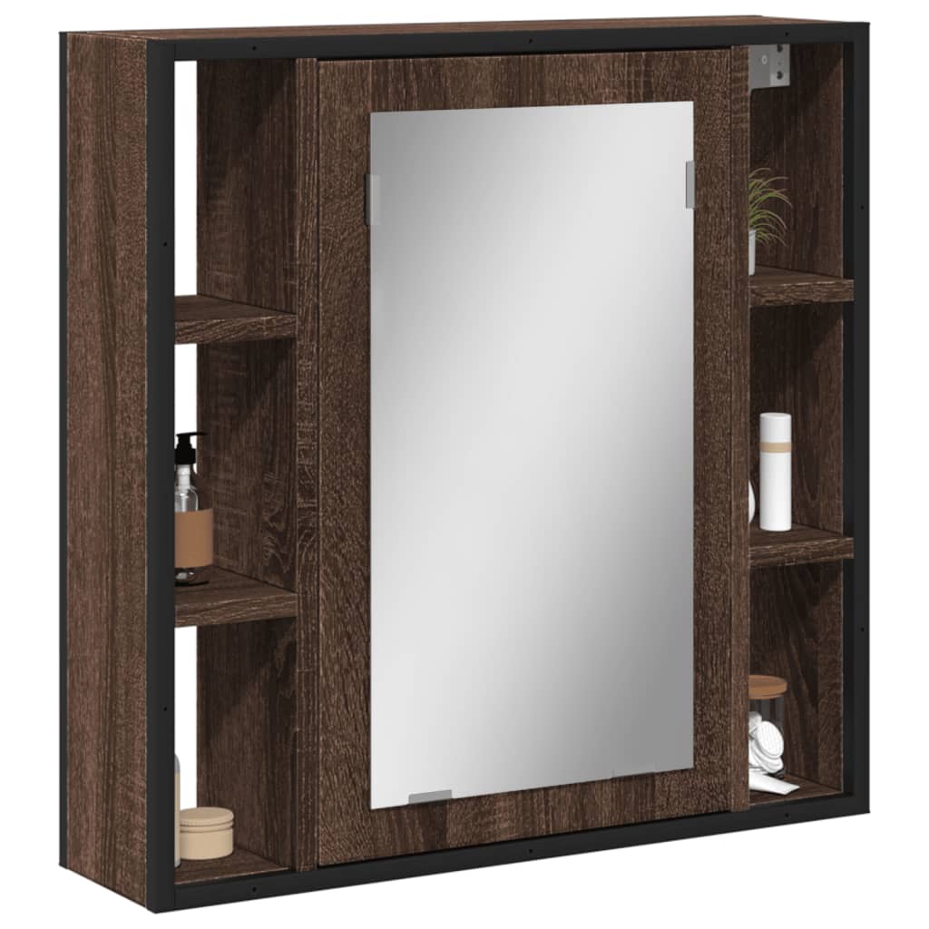 Armoire à miroir de salle de bain chêne marron bois ingénierie