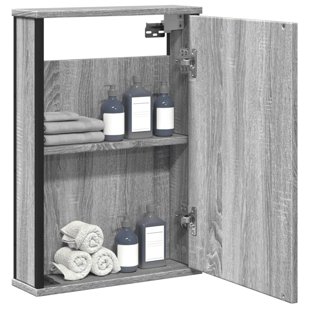 Armoire à miroir de salle de bain sonoma gris bois d’ingénierie