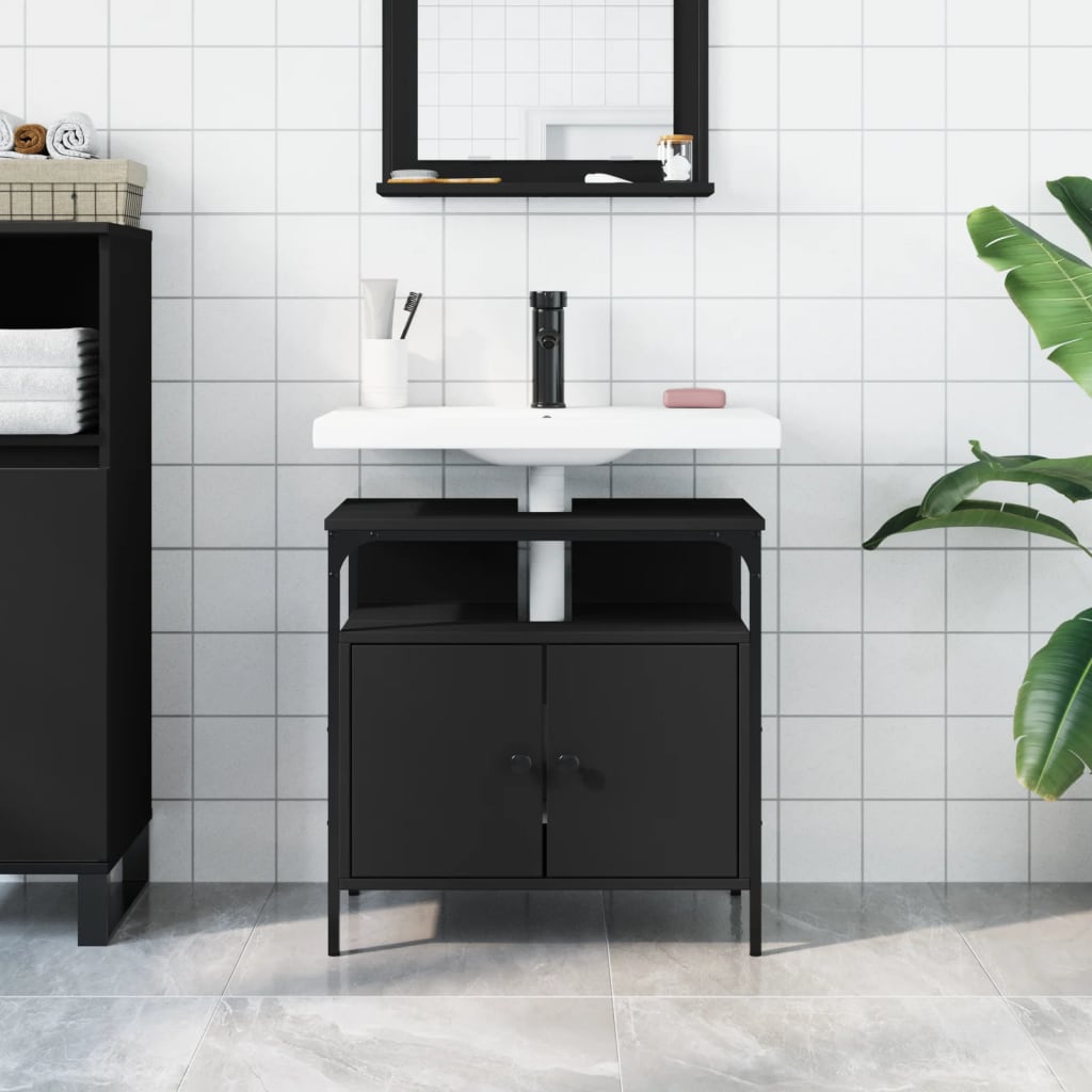 Black bathroom sink cabinet 60x30x60 cm