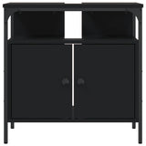 Armoire lavabo de salle de bain noir 60x30x60 cm