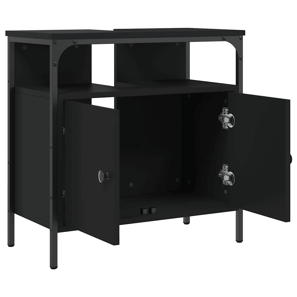 Black bathroom sink cabinet 60x30x60 cm