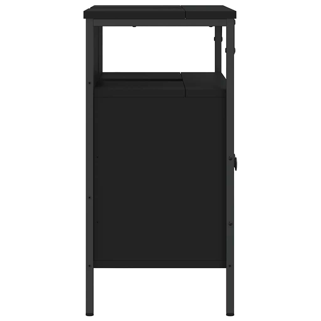 Armoire lavabo de salle de bain noir 60x30x60 cm