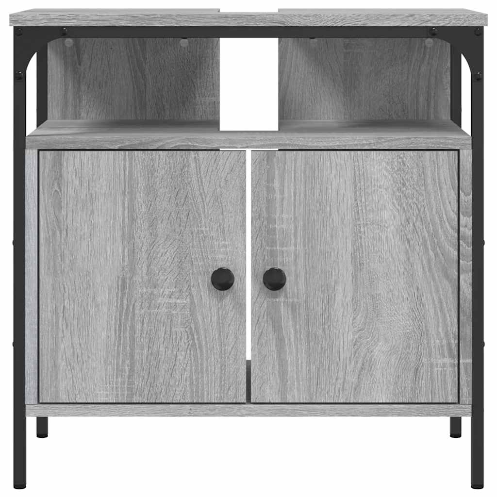 Armoire lavabo de salle de bain sonoma gris 60x30x60 cm