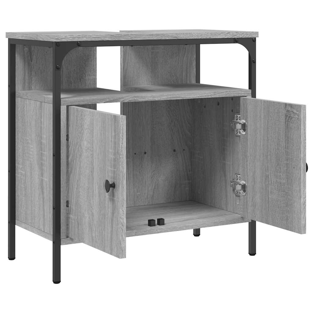 Armoire lavabo de salle de bain sonoma gris 60x30x60 cm