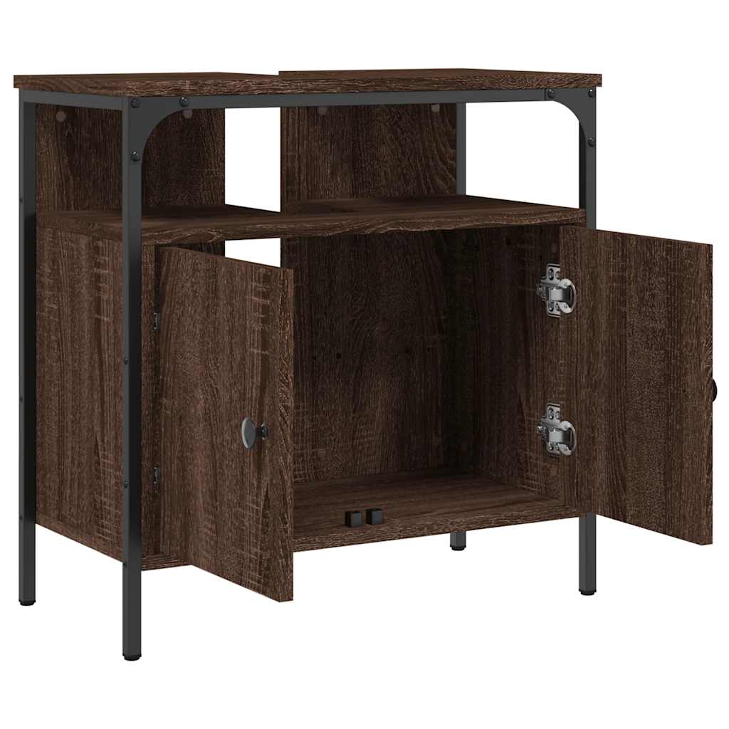 Armoire lavabo de salle de bain chêne marron 60x30x60 cm