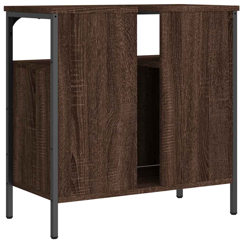 Armoire lavabo de salle de bain chêne marron 60x30x60 cm