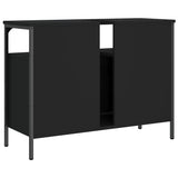 Armoire lavabo de salle de bain noir 80x30x60 cm