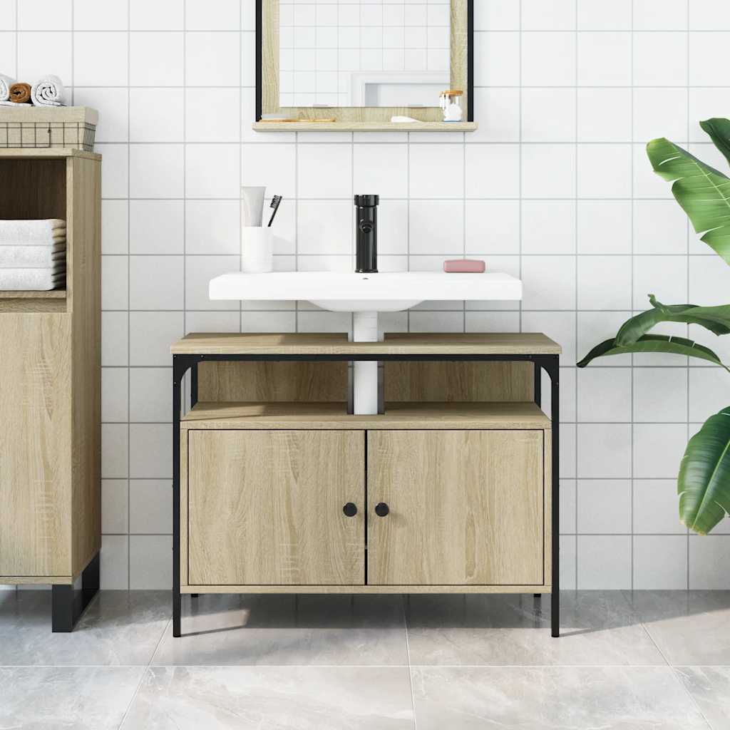 Sonoma oak bathroom sink cabinet 80x30x60 cm