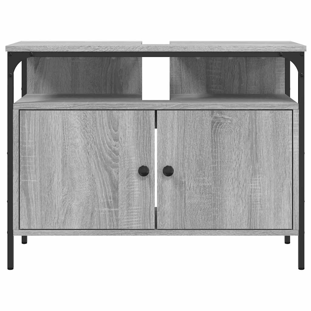 Armoire lavabo de salle de bain sonoma gris 80x30x60 cm