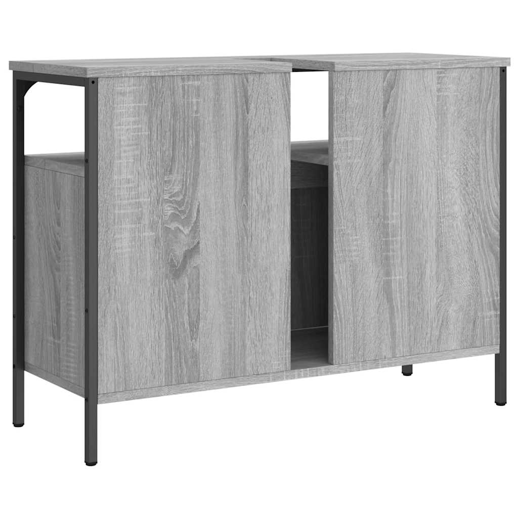 Armoire lavabo de salle de bain sonoma gris 80x30x60 cm