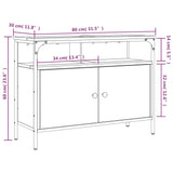 Armoire lavabo de salle de bain sonoma gris 80x30x60 cm