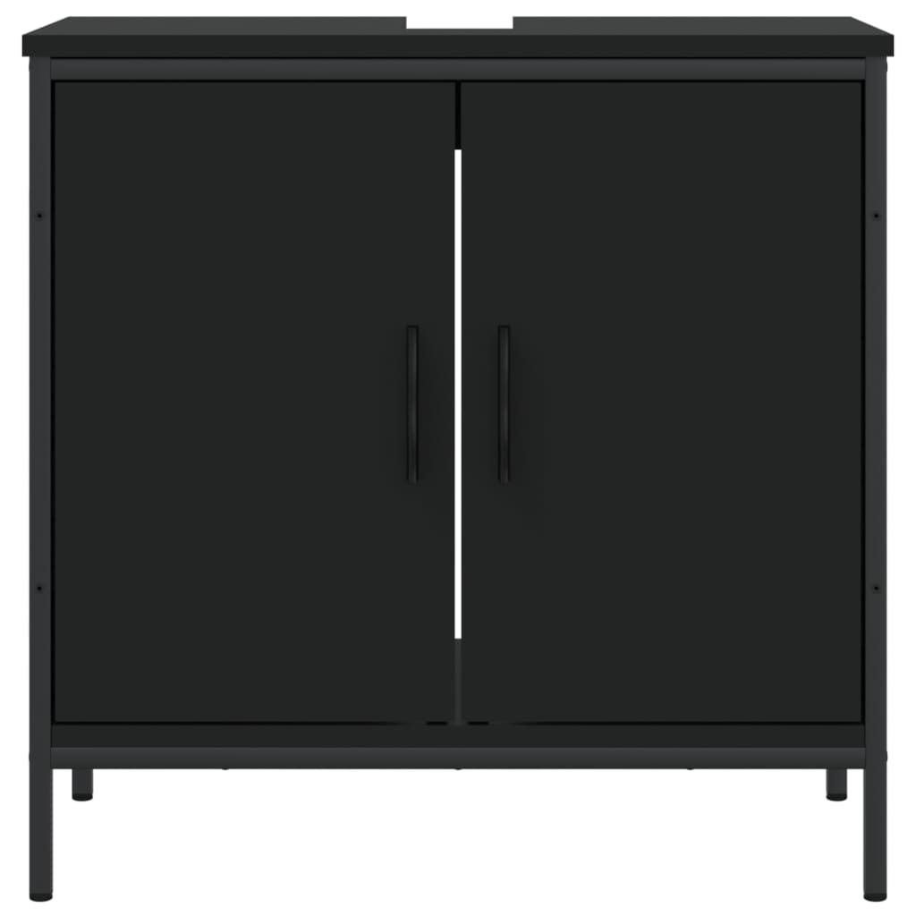 Armoire lavabo de salle de bain noir 60x30x60 cm