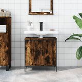 Armoire lavabo de salle de bain chêne fumé 60x30x60 cm