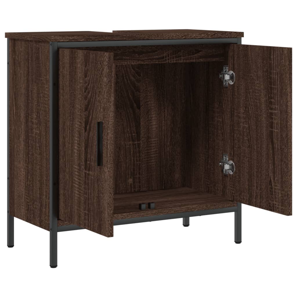 Armoire lavabo de salle de bain chêne marron 60x30x60 cm