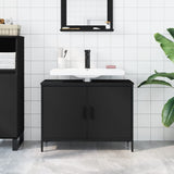 Armoire lavabo de salle de bain noir 80x30x60 cm