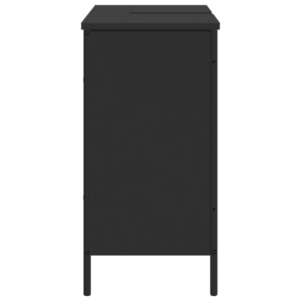 Armoire lavabo de salle de bain noir 80x30x60 cm