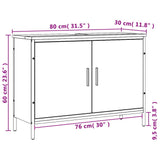 Armoire lavabo de salle de bain chêne fumé 80x30x60 cm